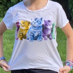 Forever 21 rainbow kitten t-shirt
